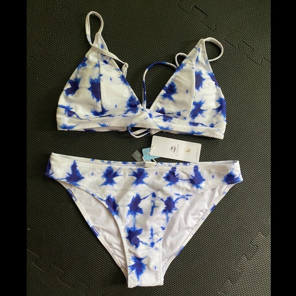 White and Royal Blue Bikini